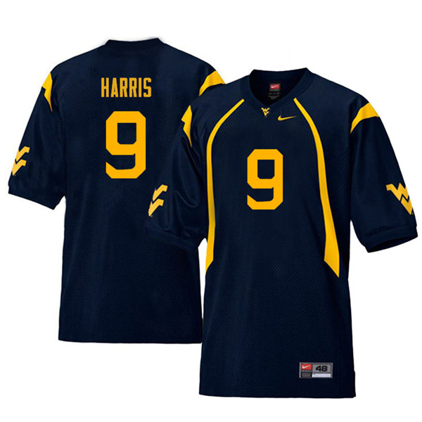Men #9 Major Harris West Virginia Mountaineers Retro College Football Jerseys Sale-Navy